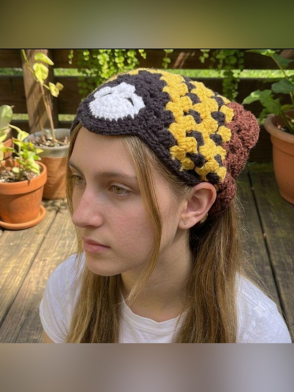 Handmade Death’s-Head Hawkmoth Crochet Triangle Bandana